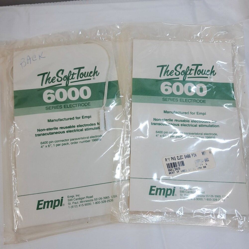 Empi set 2 The Soft Touch 6000 series Electrode 198816 4x6" muscle electrodes